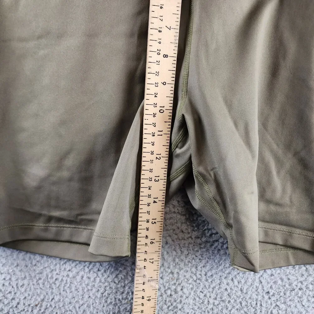 NIKE One Plus Size Mid-Rise 7" Bike Shorts Women's 1X Olive Tight Fit Pull On~ - Picture 7 of 15